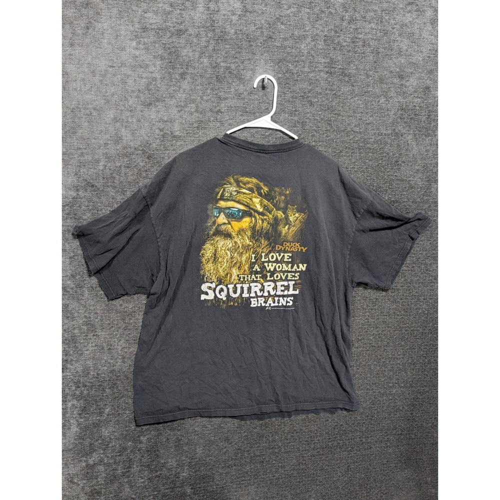Duck Dynasty Si Robertson Squirrel Brains Graphic T-Shirt Black Mens XL 2013